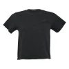 x Playboy Black wool-blend ponte knit bunny-embroidered crewneck pullover short sleeve top