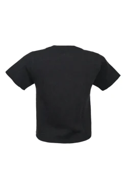 x Playboy Black wool-blend ponte knit bunny-embroidered crewneck pullover short sleeve top