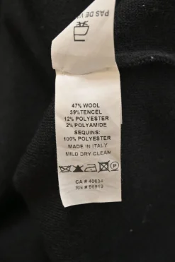 x Playboy Black wool-blend ponte knit bunny-embroidered crewneck pullover short sleeve top