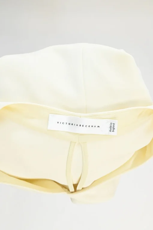 Yellow bias-cut viscose-blend angel sleeve V-neck blouse