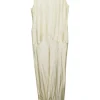 Yellow bias-cut wild-silk pullover sleeveless midaxi dress with scoop back