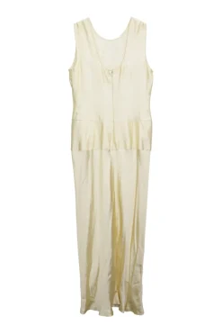 Yellow bias-cut wild-silk pullover sleeveless midaxi dress with scoop back