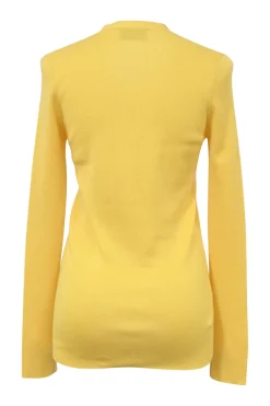 Yellow cashmere and silk-blend knit V-neck cardigan