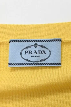 Yellow cashmere and silk-blend knit V-neck cardigan