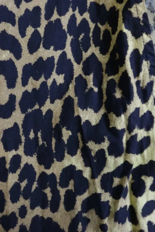 Yellow cotton leopard print balloon half sleeve wrap dress with ruffled high-low hem