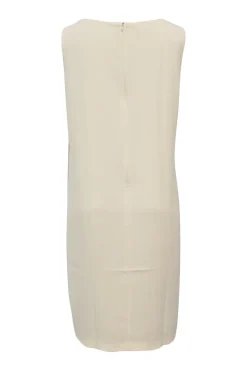 Yellow polyester-blend floral digi-print sleeveless shift sack dress