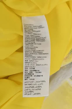 Yellow semi-sheer polyester bustier slip dress with slit back