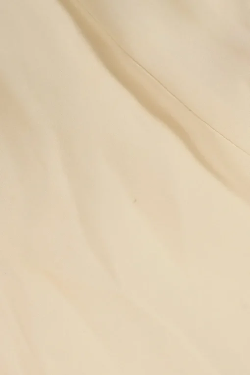 Yellow silk mixed-media pullover drop-waist shift dress with plissé hem insert